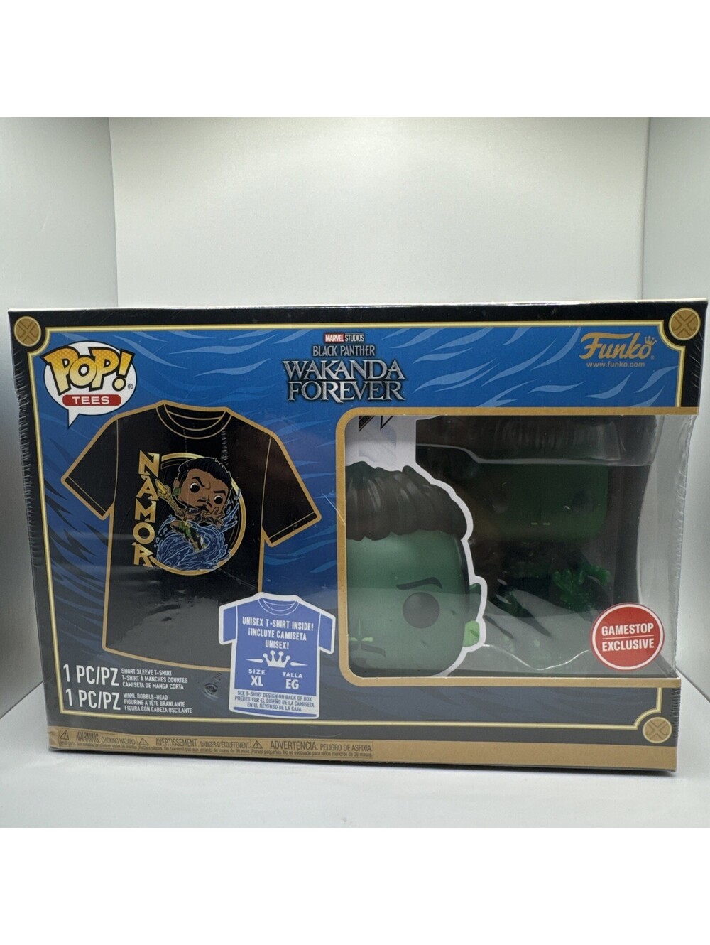 NEW - Funko Pop! Tee-Black Panther Wakanda Forever NAMOR w T-shirt Size X-LARGE